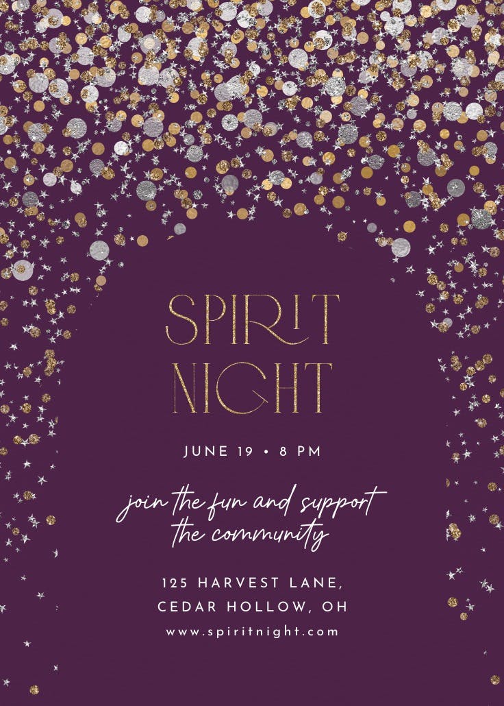 Metallic confetti - events poster