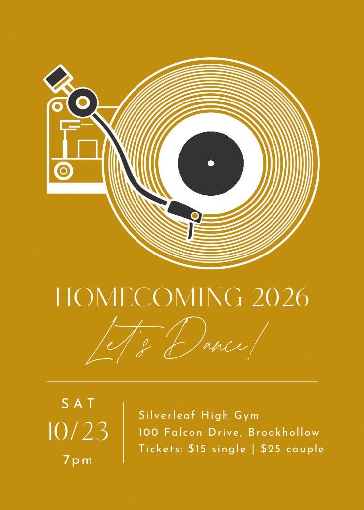 Music record player - homecoming poster
