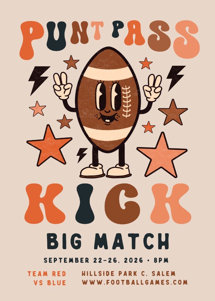 Punt, pass, kick - events poster