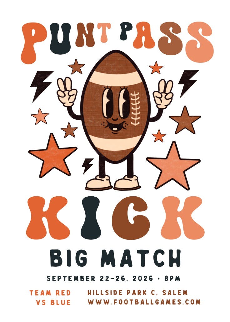 Punt, pass, kick - homecoming poster