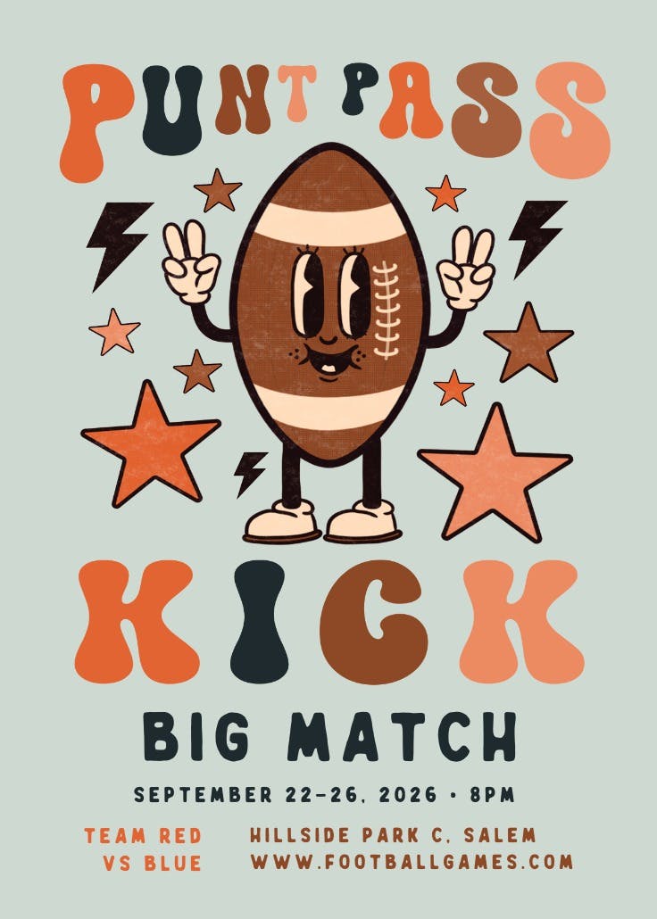 Punt, pass, kick - homecoming poster