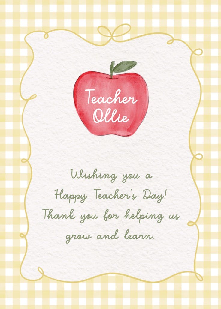 Apple for teacher - teachers day poster