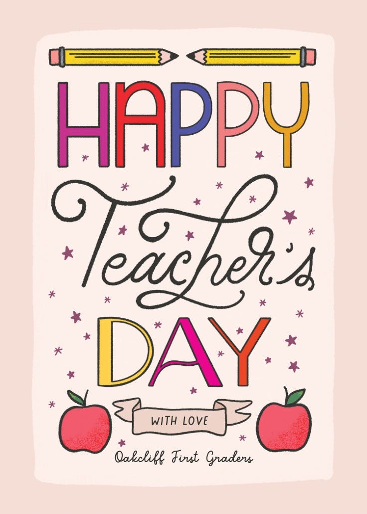 Learning letters - póster del día del maestro