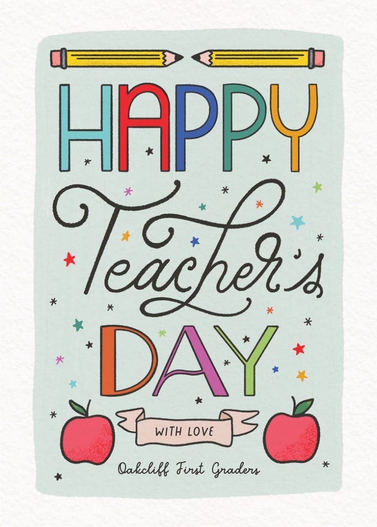 Learning letters - póster del día del maestro