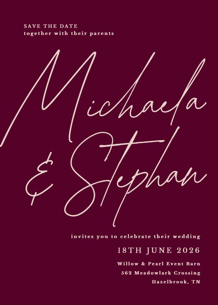 Bold bellisia - wedding poster