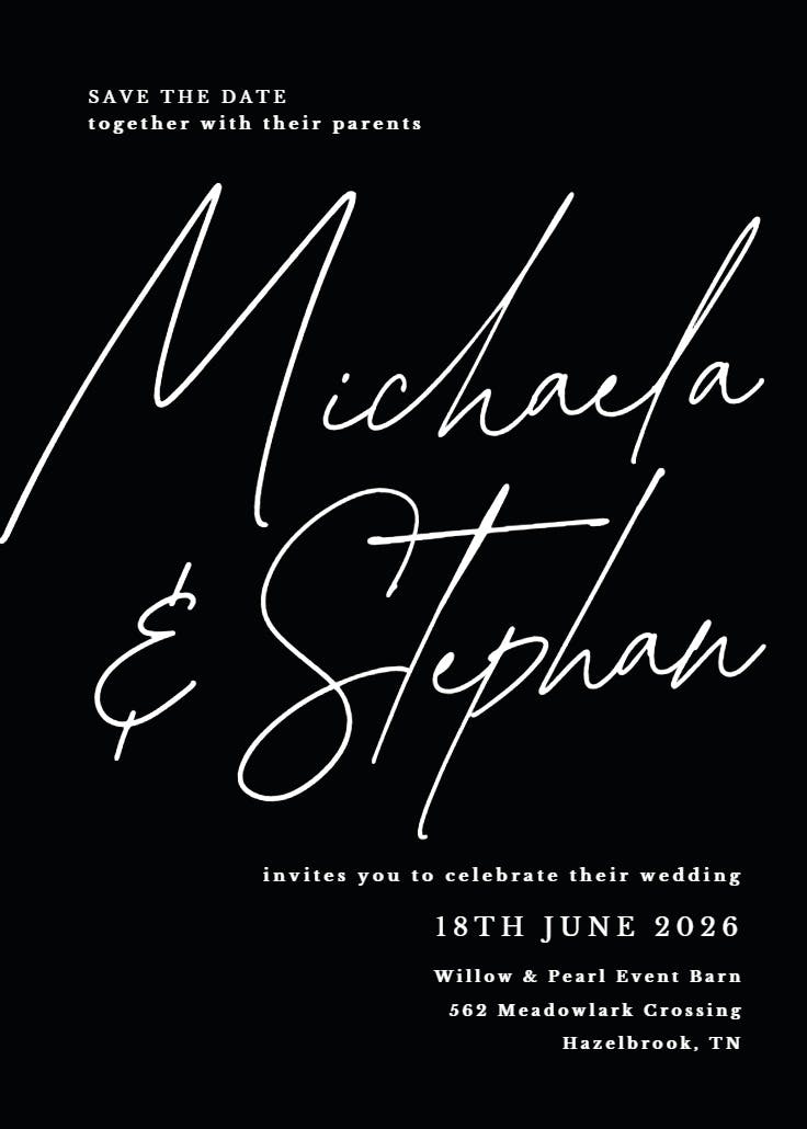 Bold bellisia - wedding poster