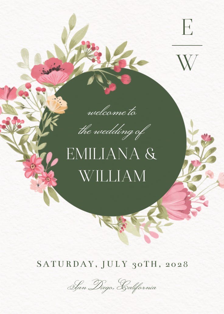 Circle of blooms - wedding poster