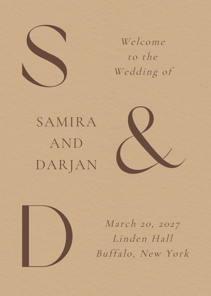 Oversized initials - wedding poster