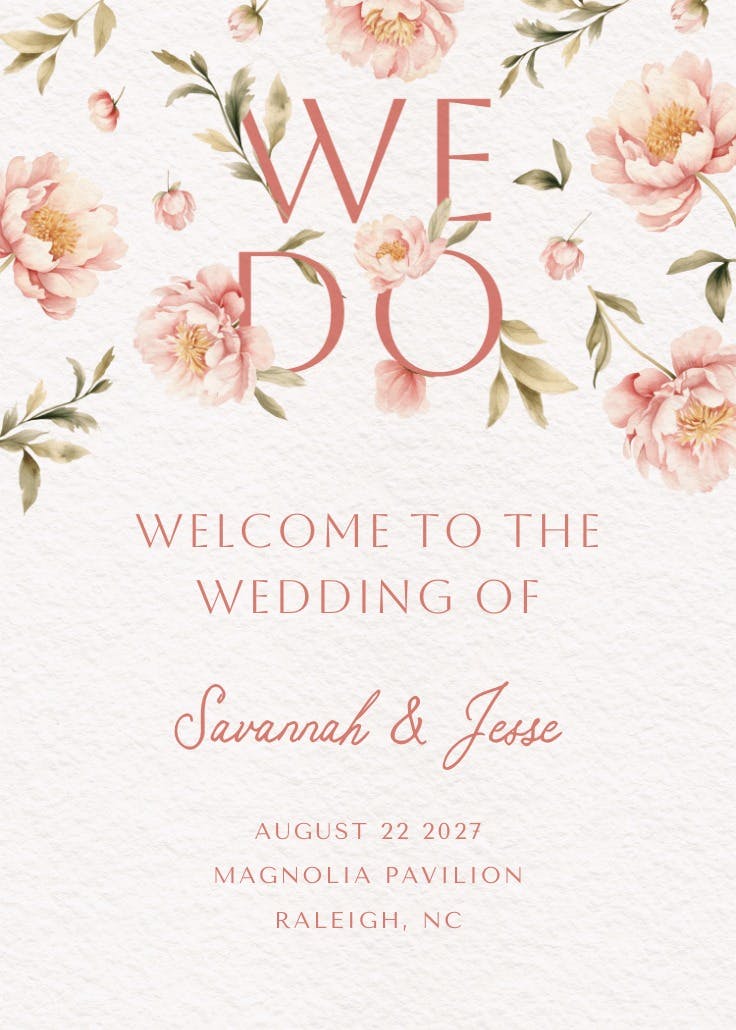 Pretty as a peony - wedding poster