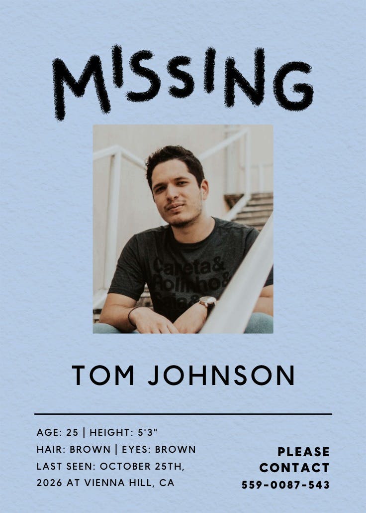 Looking for me - missing poster