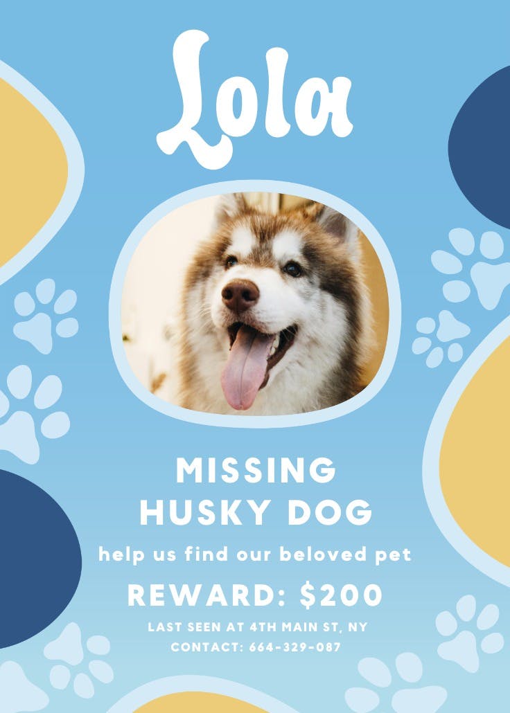 Pup prints - missing poster