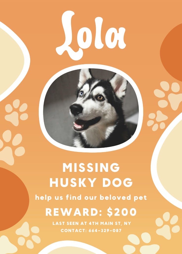 Pup prints - missing poster