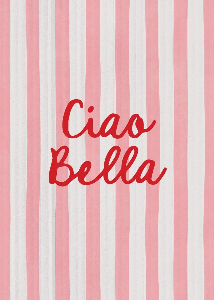 Ciao bella - póster de eslogan