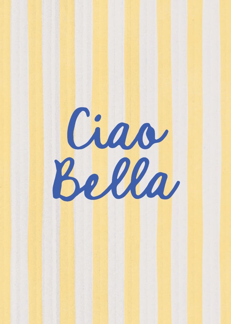 Ciao bella - póster de eslogan