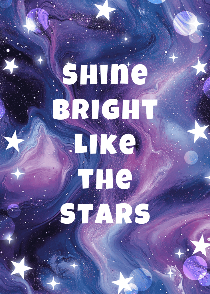 Glittery galaxy - slogan poster