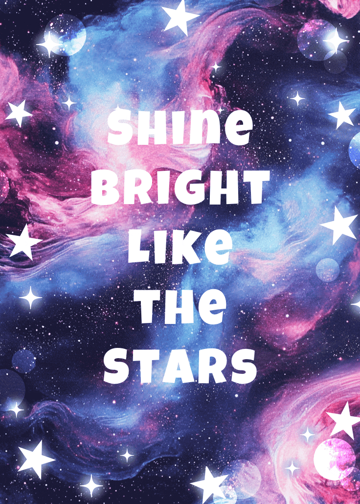 Glittery galaxy - slogan poster