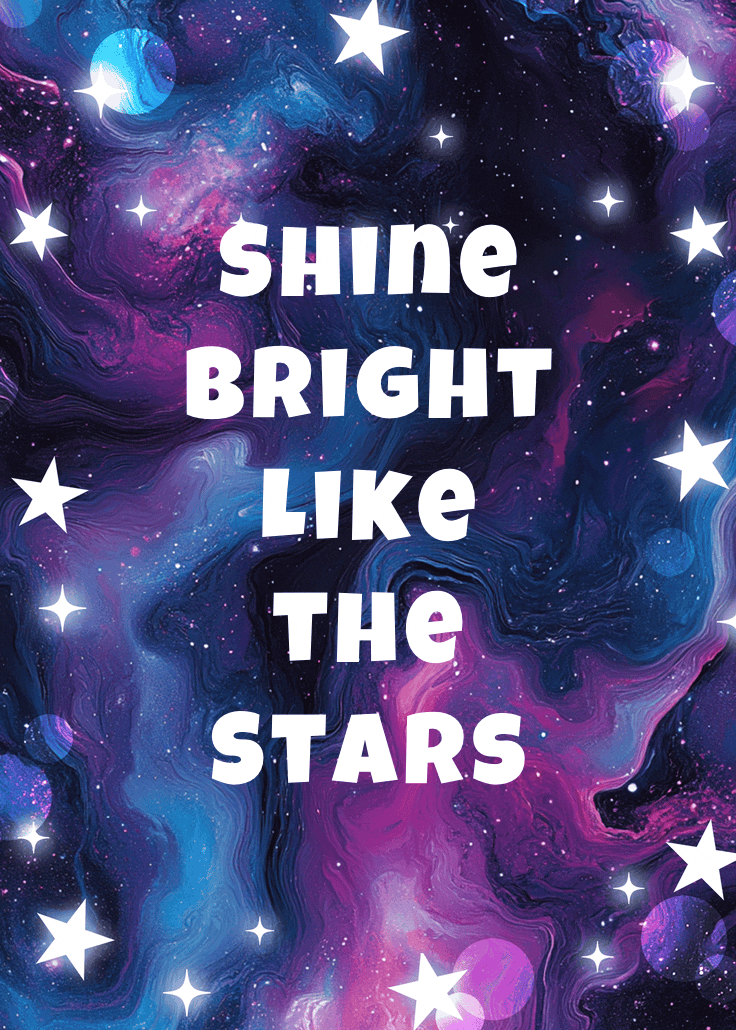 Glittery galaxy - slogan poster