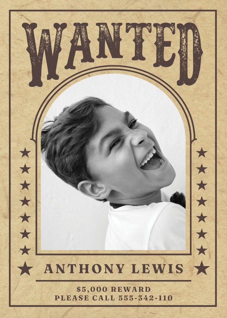 The young bandit - wanted poster