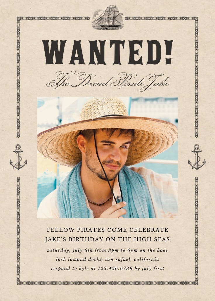 Wanted on the high seas - wanted poster
