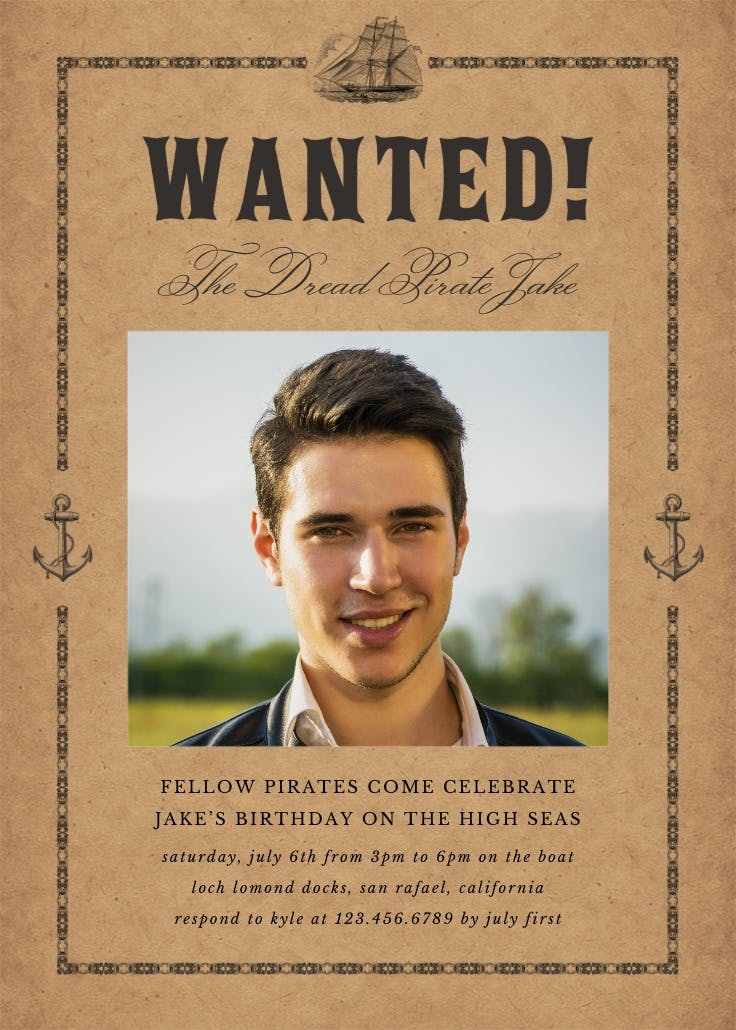 Wanted on the high seas - wanted poster