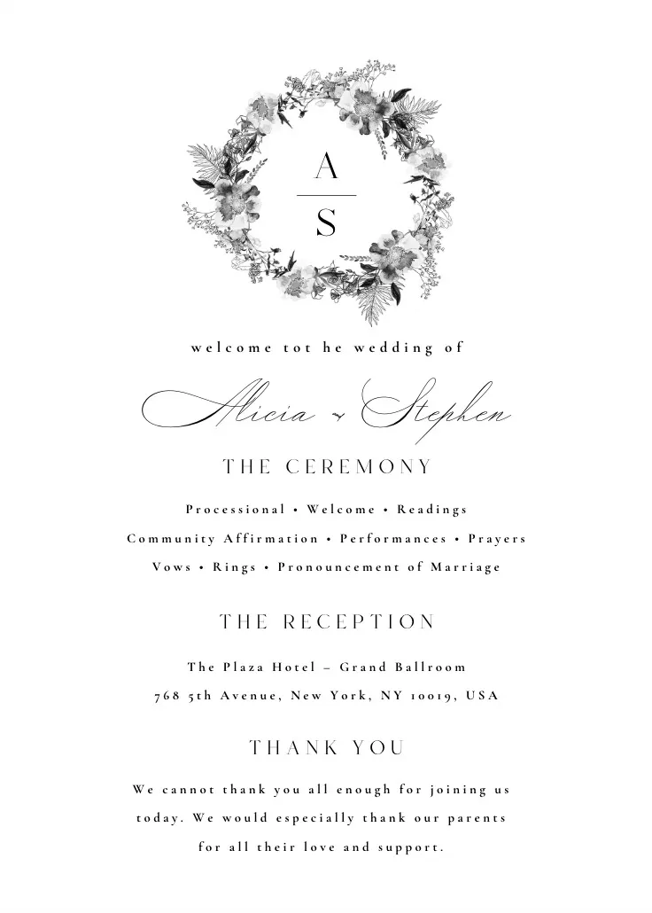 Programa de black white wreath