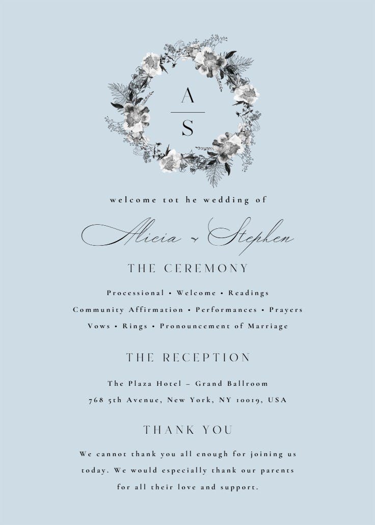 Black white wreath - สูจิบัตร