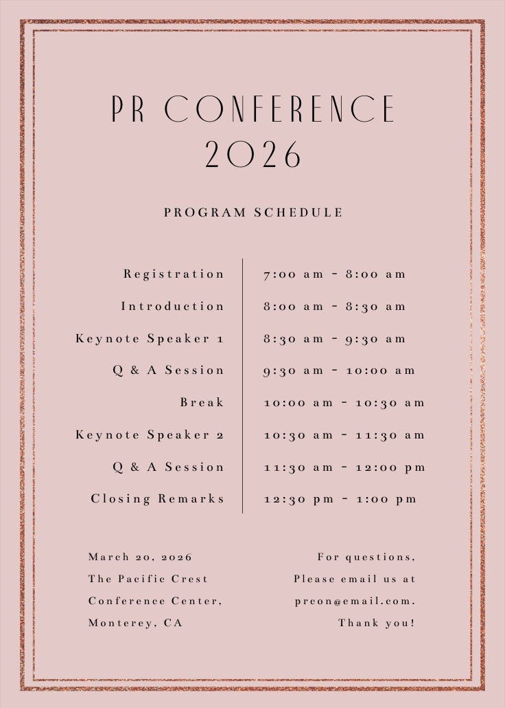 Classy wedding – programa