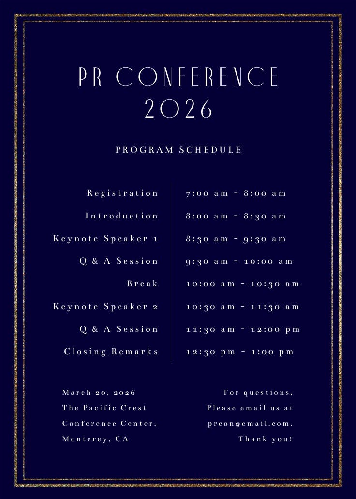 Classy wedding – programa