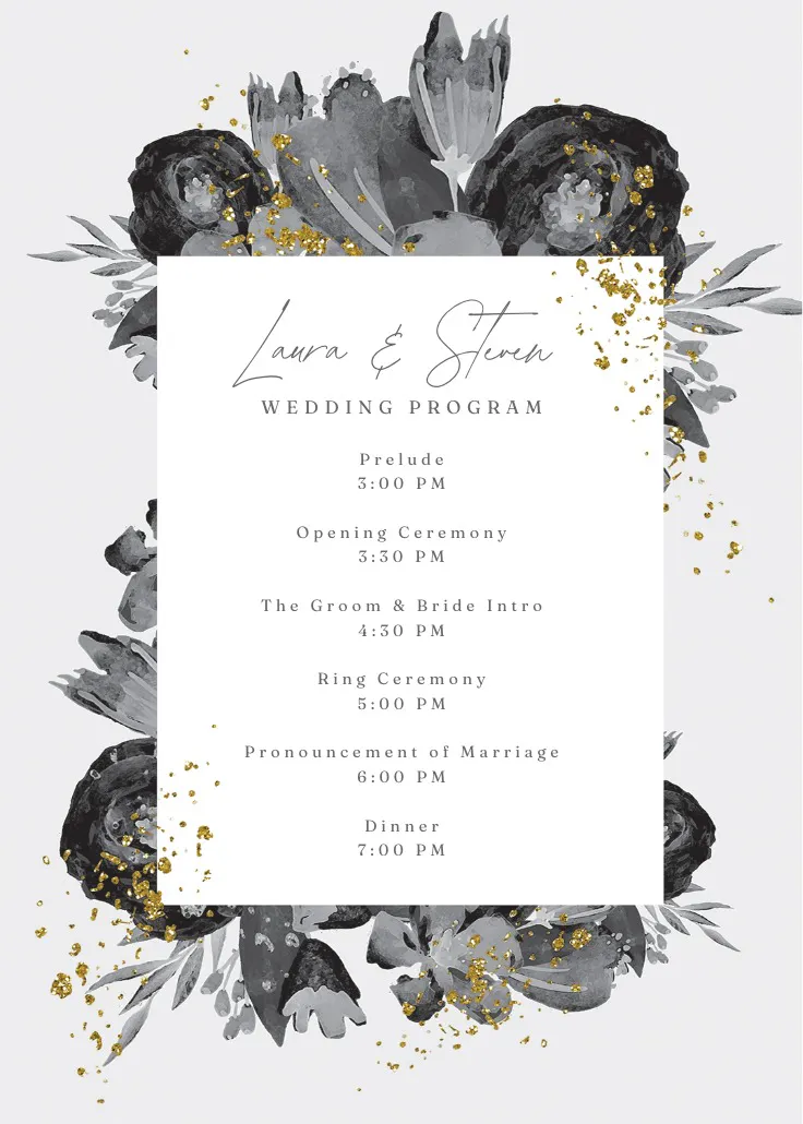 Flowers gold flakes – programma