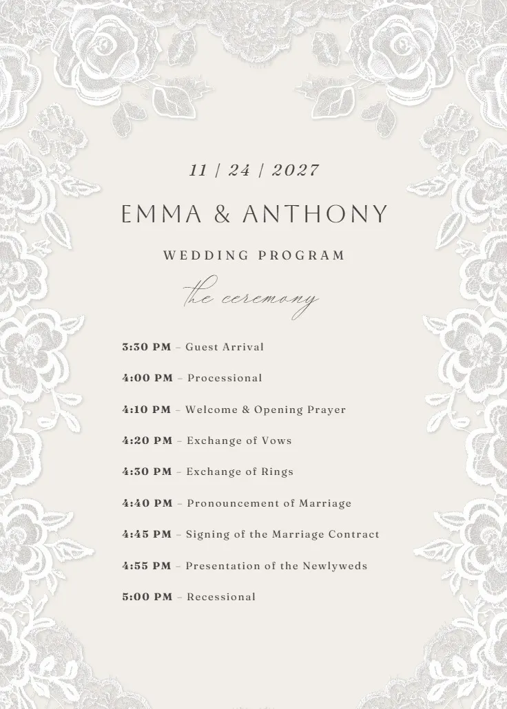 Programa de lovely in lace