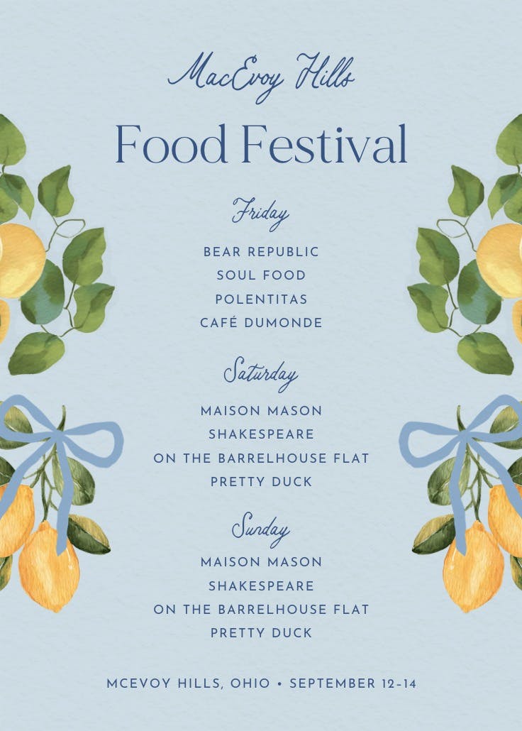 Lovely lemons - สูจิบัตร