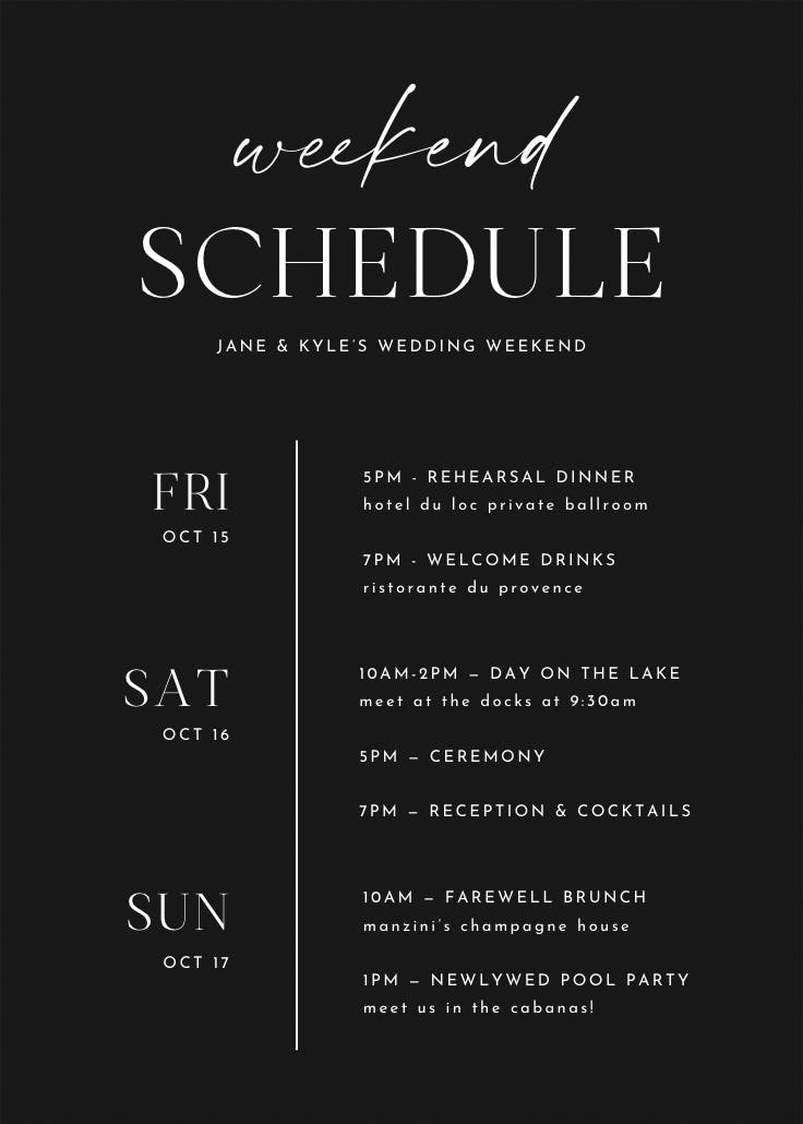 Simple timeline – programme