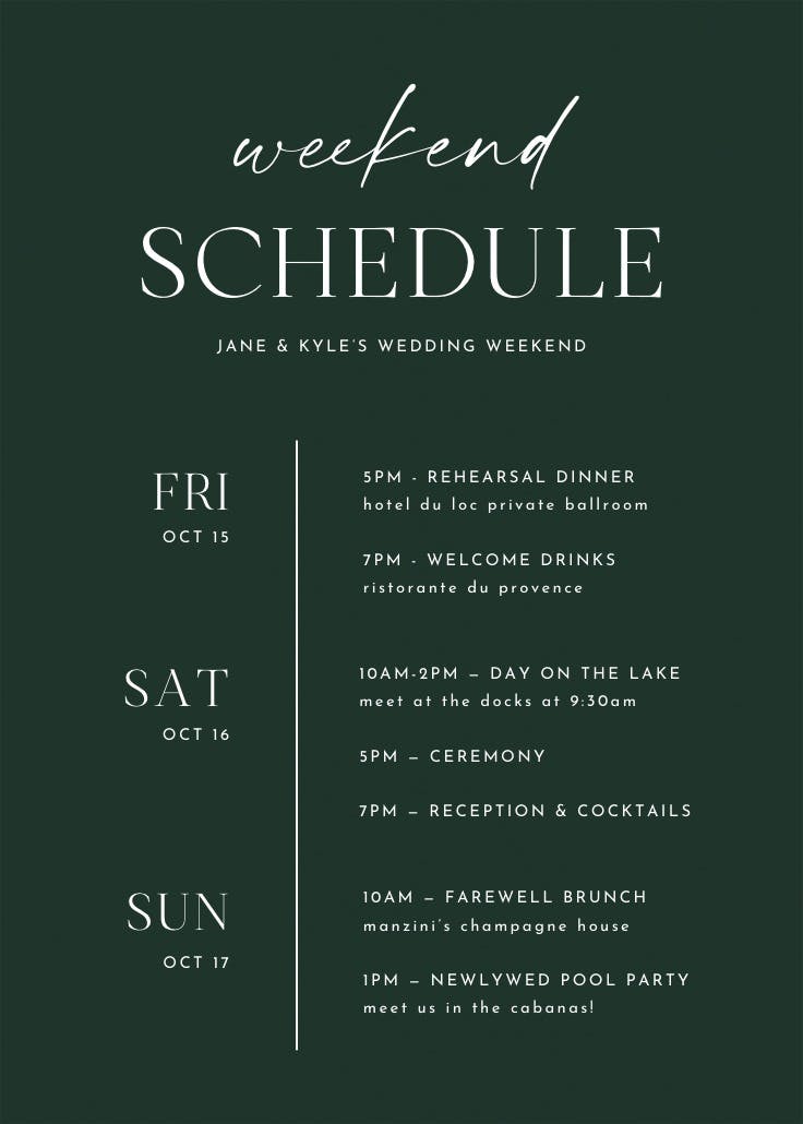 Simple timeline – programme