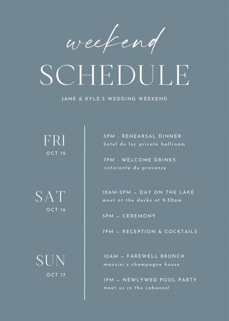 Simple timeline – programme