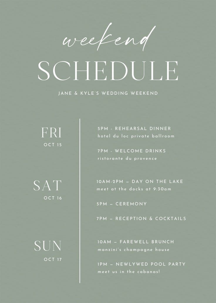 Simple timeline – programme