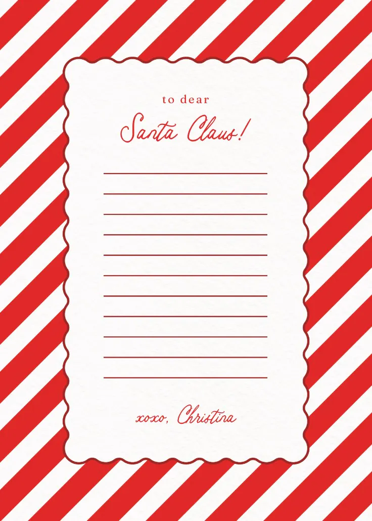 Candy cane stripe - จดหมายซานต้า