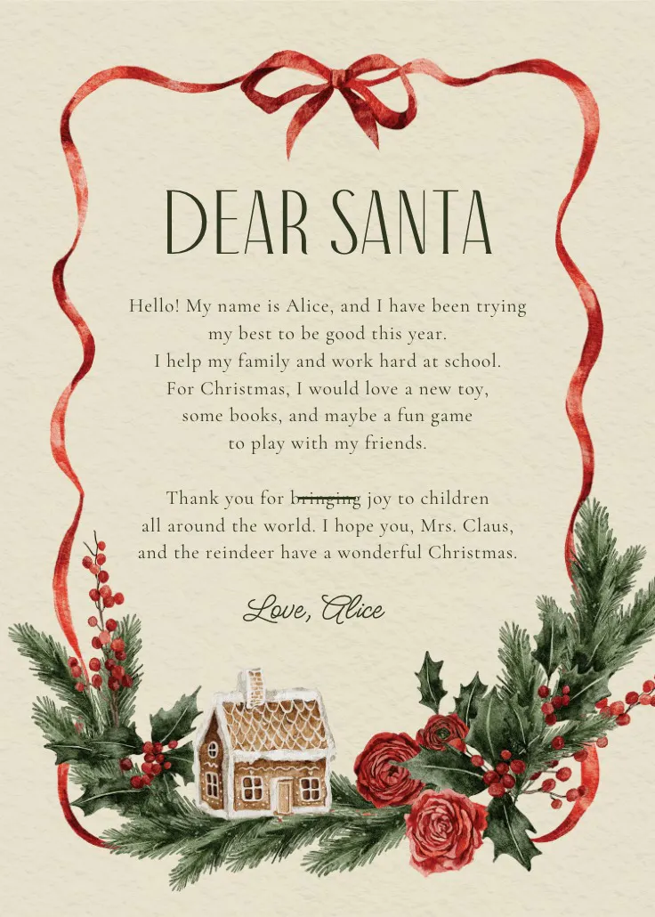 Festive frills - จดหมายซานต้า