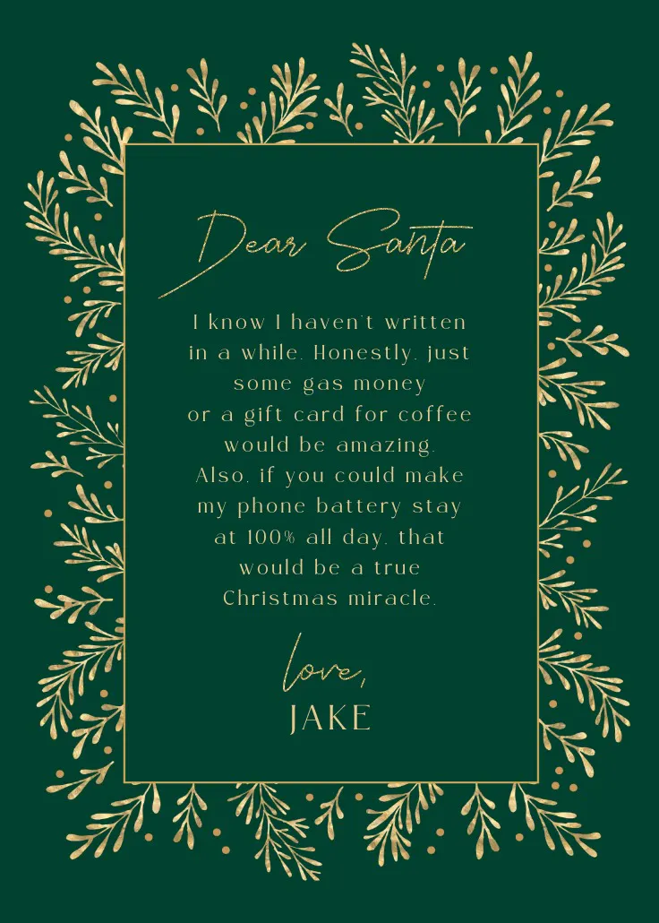 Gold leaf border - จดหมายซานต้า