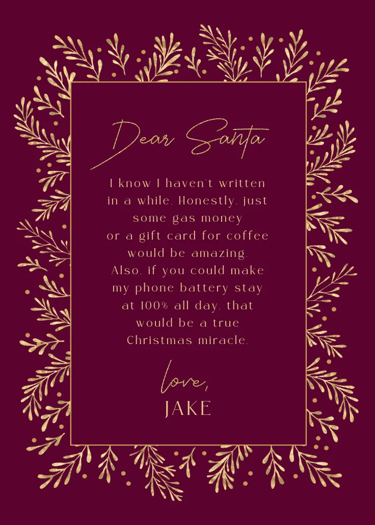 Gold leaf border - จดหมายซานต้า