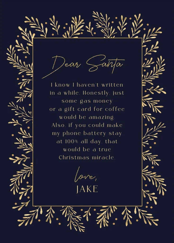 Gold leaf border - จดหมายซานต้า