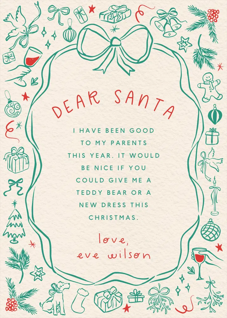 Hand-drawn holiday - จดหมายซานต้า