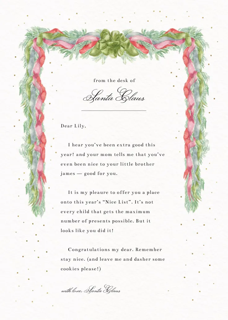 Holiday garland - จดหมายซานต้า