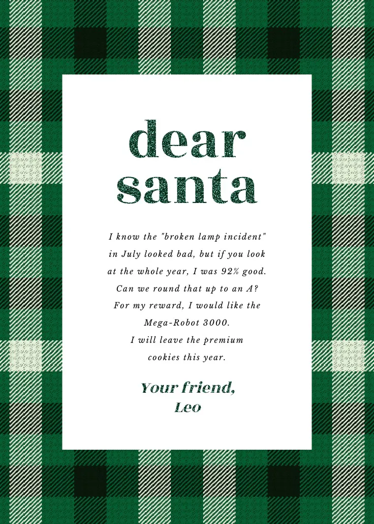 Plaid - weihnachtsmann-brief