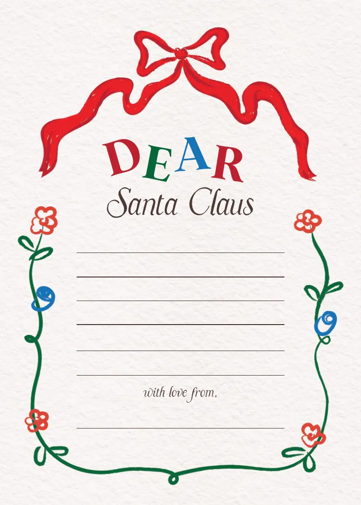 Roses and bow - จดหมายซานต้า