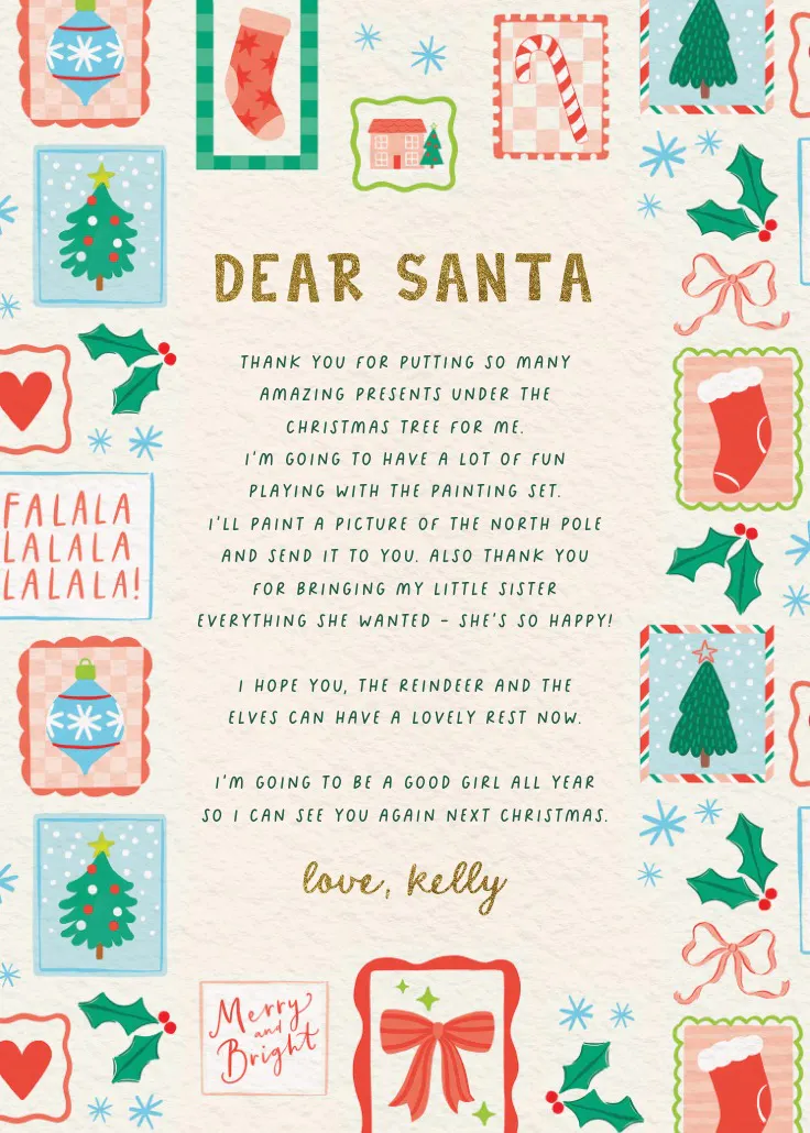 Seasonal stamps - সান্তার চিঠি