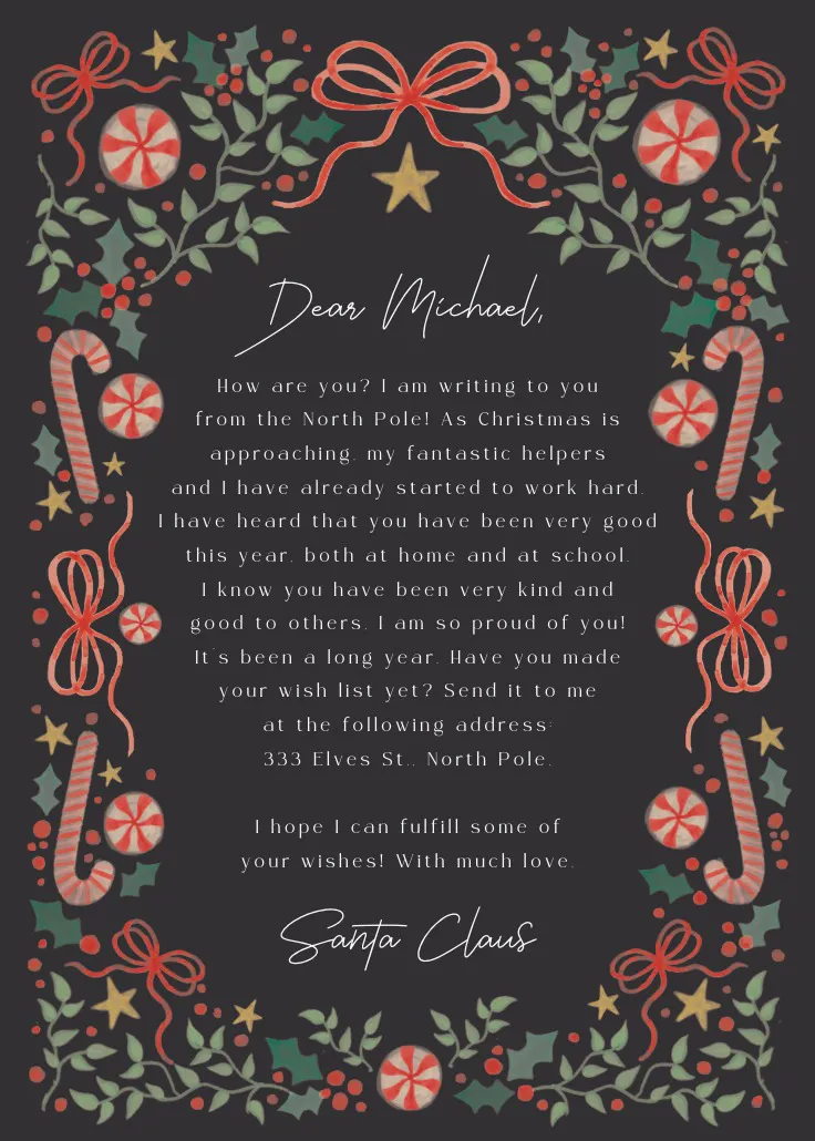 Twinkling tree and ties - จดหมายซานต้า