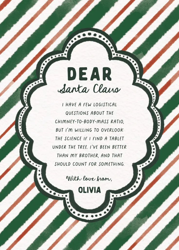 Vintage stripes - tomtebrev